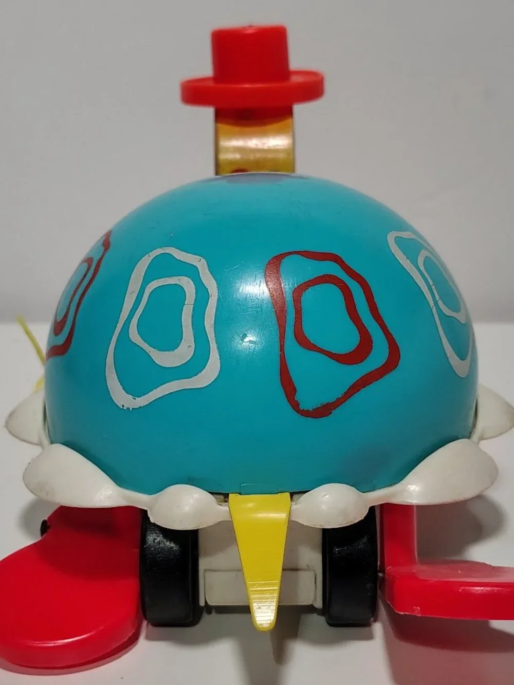 Vintage Fisher Price Tip Toe Turtle #773 Pull Toy ©1962 USA Walking Chime